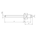 Aluminium/Stainless steel dome head open end blind rivets